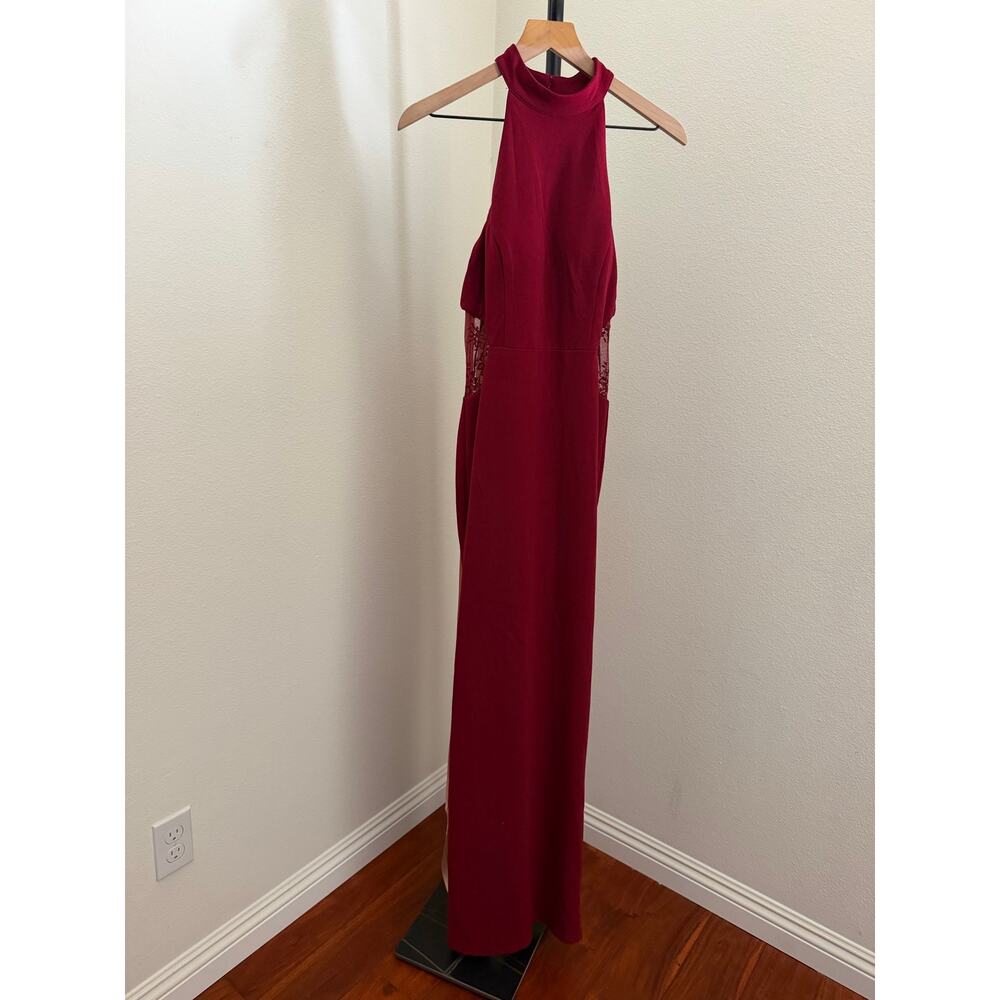 Lulus Vira Red Mock Neck Lace Cutout Maxi Dress sz S - Picture 4 of 6